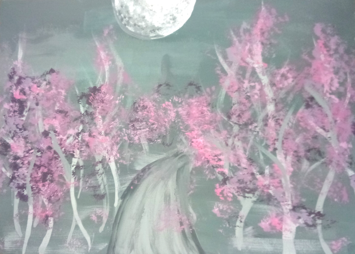 moon & trees